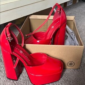 Gatsby Street Red Platform Heels